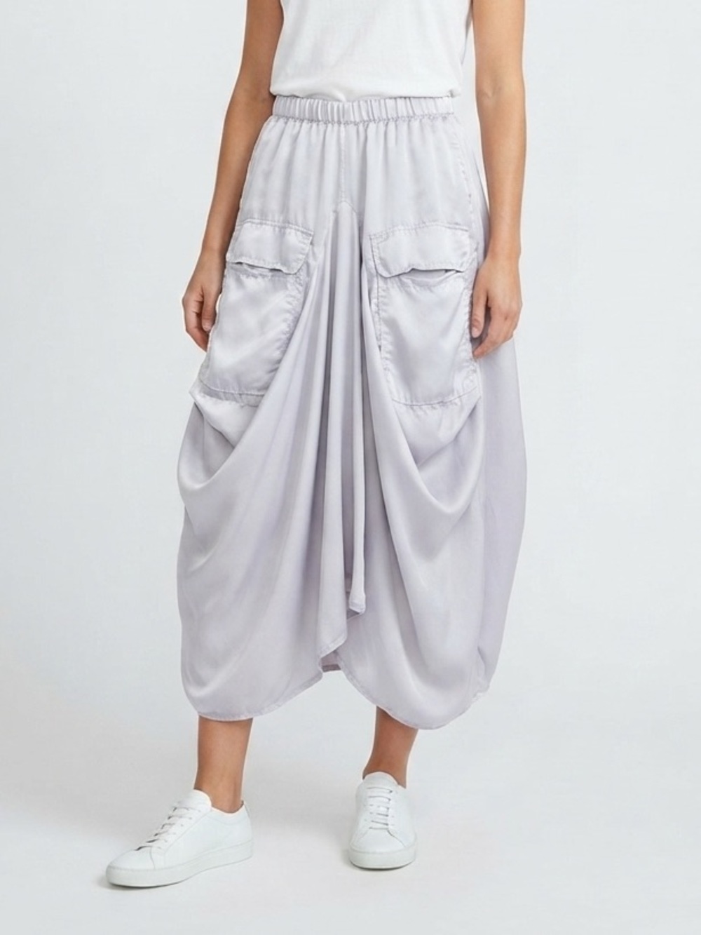 Tempo Paris Bubble Skirt Size S 100% Tencel Billow Tulip Lagenlook Bohemian